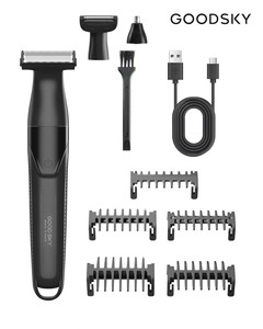 GOODSKY Rasoir Électrique Étanche 3-en-1 Style <span class=keywords><strong>OneBlade</strong></span> pour Barbe, <span class=keywords><strong>Visage</strong></span> <span class=keywords><strong>et</strong></span> Cheveux pour Hommes <span class=keywords><strong>et</strong></span> Femmes - Product Image 1