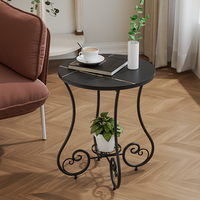Petite table ronde en fer, table basse pour la maison, style luxe léger, table de chevet ronde simple, petite table ronde de style artistique pour balcon