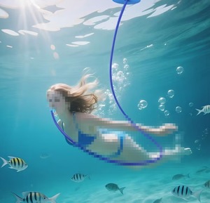 Snorkel Portátil para Respiración Subacuática, Dispositivo de Intercambio de Aire Reutilizable Azul para Buceo y Natación - Product Image 1