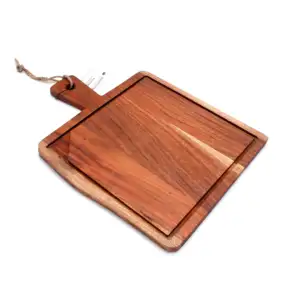 चप्पू लकड़ी काट और भूरे रंग में सेवारत बोर्ड दस्तकारी प्राकृतिक खत्म बड़ा आकार लकड़ी बबूल बोर्ड के साथ संभाल