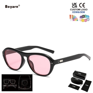 Gafas de Sol Boyarn Retro Artísticas con Marco Redondo, Lentes Grises Versátiles de PC, Lentes de Sol para Hombre - Product Image 1