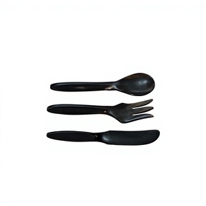 Ensemble de couverts en corne style australien, couteau, fourchette-couteau, compatible lave-vaisselle, micro-ondes et four, écologique, cadeau - Product Image 1