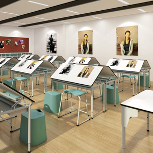 Nuovo stile a basso prezzo scuola mobili multifunzionali scuola/casa pieghevole tavolo da disegno - Product Image 3