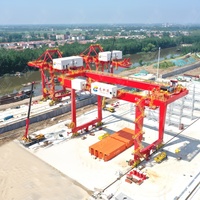 Grue portique de conteneurs de 40 pieds, type RMG RTG, avec écarteur télescopique, grue de superposition de conteneurs pour port et espace de stockage