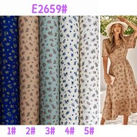 Tissu imprimé numérique 100% rayonne/viscose en gros, motif floral, imprimé fleuri, tissu à fleurs miniatures pour robe femme