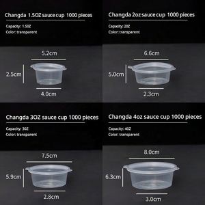 Boîtes d'emballage jetables en gros pour sauces, en PP transparent scellé, 25ml, 50ml, 100ml, 150ml, pour emballage et stockage - Product Image 4