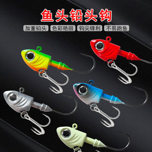 Señuelo de pesca con cabeza roja UV para lubina, pesca en agua salada, material de plomo, cebo biónico - Product Image 2