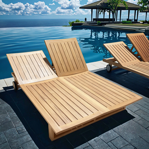 Lit <span class=keywords><strong>de</strong></span> <span class=keywords><strong>soleil</strong></span> Hula moderne en bois massif finition teck naturel <span class=keywords><strong>coussin</strong></span> anti-<span class=keywords><strong>soleil</strong></span> mobilier d'extérieur pour les loisirs cour parc hôtel villa - Product Image 6