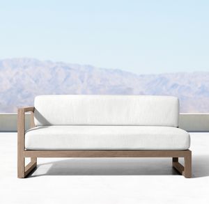 Ensemble de meubles de patio en bois massif de luxe antique pour l'extérieur, canapé d'angle en teck en forme de L, lit de jardin - Product Image 5