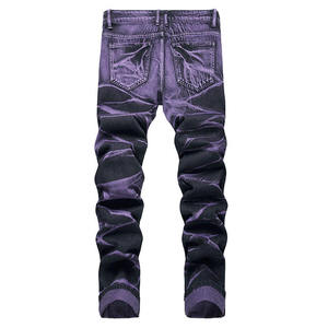 HYT Supplier Custom Brand Men'S High Quality New Purple Denim Straight Leg Pants Male <strong>Jeans</strong> Trouser Regular Fit <strong>Jeans</strong> for Men - Product Image 2