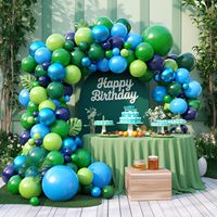 Kit d'arche de ballons à thème dinosaure FunHot, ballons en latex brillants en forme de poisson pour garçons, baby shower, jungle, safari, enfants