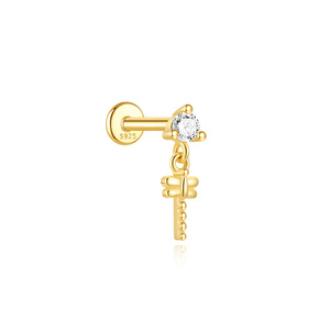 Joyería de Plata de Ley S925 con Diseño de Animales, Chapada en Oro de 18K, con Parte Posterior Plana y Roscada - Product Image 5
