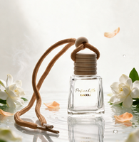 Diffuseur de parfum pour voiture en verre sérigraphié de forme unique, 5 ml, avec bouchon métallique pour l'application de parfum