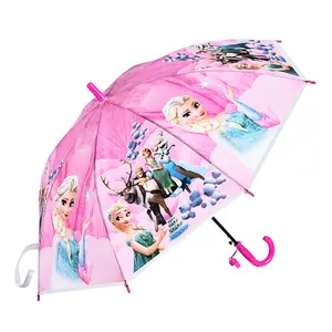Precio barato, buena calidad, paraguas POE para niños con silbato, Paraguas automático para niños, paraguas de personaje de dibujos animados
