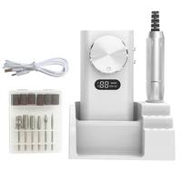 Taladro Eléctrico Recargable para Uñas, 45000 RPM, con Pantalla LCD, Batería Dual, Inalámbrico Portátil, para Salón, Marca Privada, Venta al Por Mayor