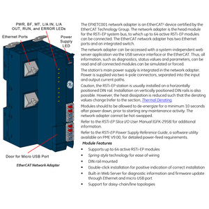 Bộ điều hợp mạng EtherCAT EPXETC001 hỗ trợ 64 mô-đun RSTI, 2 cổng Cu, bộ điều khiển PAC PLC cho tự động hóa công nghiệp - Product Image 4