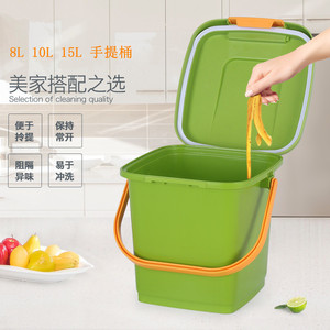 Square 8L/10L/15L plastic handle sealed trash can, rice and grain storage <b>bin</b>, kitchen storage <b>bin</b> with <b>lid</b> - Product Image 5