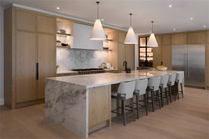 Mobilier de style européen Armoire de cuisine moderne en bois massif Meuble de cuisine Style élégant Ensembles d'armoires de cuisine sur mesure - Product Image 3