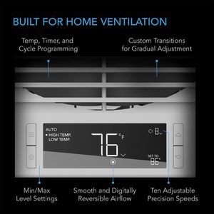 8-inch tweerichtings luchtstroom door-de-wand metalen keukenventilator, 10 snelheden, hoge snelheid, stil, energiezuinig, knopbediening - Product Image 5