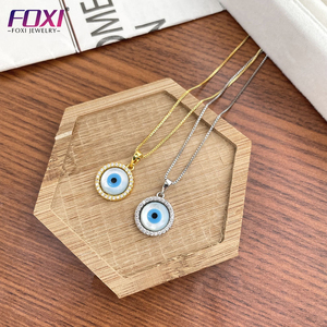 Collar con colgante de ojo redondo y Perla para hombre y mujer, joyería clásica - Product Image 2