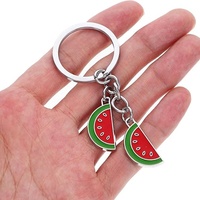 Leuke mode gouden watermeloen fruit karabijnhaak sleutelhanger voor vrouwen fonkelende schooltas hanger sieraden lichtgewicht zinklegering