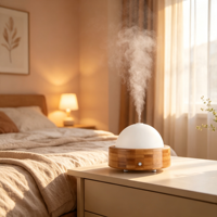 Diffuseur d'arômes ultrasonique de table, type USB, facile à déplacer, avec lumière nocturne à 7 couleurs, humidificateur d'huiles essentielles pour aromathérapie