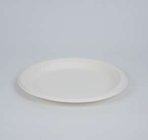 Plato Redondo de Bagazo de 10 Pulgadas, Apto para Microondas, Resistente al Calor, Desechable y Biodegradable, para Restaurantes, Campamentos y Picnics - Product Image 1