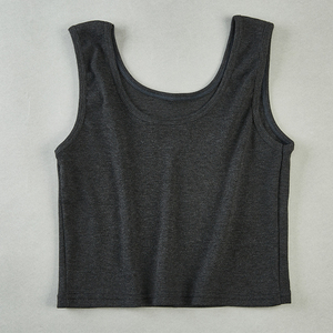 Geraffte Tanktops für Damen: Dünne, groß<span class=keywords><strong>e</strong></span> Größen, schmal geschnitten, Vintage-Polyester, als Unterwäsche, Anti-Exposition, vielseitige Basisschicht - Product Image 6