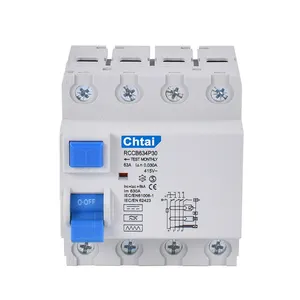 RTS 4Pole 63A 415V 6kA Type B RCCB RCD, RTS 4Pole 63A V 6kA النوع B RCCB RCD تردد منخفض من التيار المتردد ، نقية تيار مستمر تسرب الأرض الحالي نظام EV و PV ، UPS