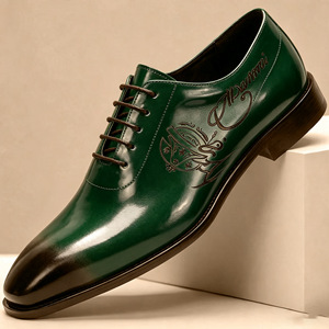 Men's Formal Shoes British Style <b>Top</b> Layer Cowhide Genuine Leather Low Heel Business Casual Oxfords Size 38 To 47 - Product Image 3