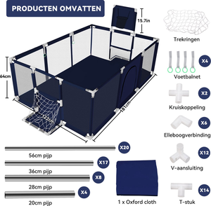 2 <span class=keywords><strong>Panier</strong></span> <span class=keywords><strong>de</strong></span> Buts <span class=keywords><strong>de</strong></span> Football Multifonctionnel Bébé 230cm Clôture <span class=keywords><strong>de</strong></span> Sécurité Renforcée Bassin à Balles Rectangle Portable Intérieur Parc pour Enfants 30 Balles - Product Image 3