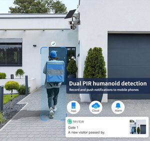 Wi-Fi ночное видение 4MP PTZ <span class=keywords><strong>3</strong></span> объектива CCTV 4G SIM 10X зум на солнечной энергии отслеживание движения <span class=keywords><strong>2</strong></span> экрана охранная сигнализация купольная IP-камера - Product Image 4
