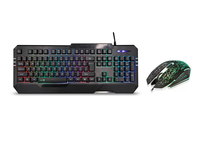 Clavier et souris de jeu rétroéclairés RVB, combo 104 touches, clavier ergonomique résistant aux déversements avec souris optique 1600 DPI, OEM