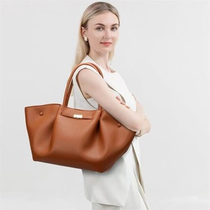 Black Lychee Pattern Tote Bag Horizontal <b>Square</b> Lock Closure Minimalist Style Everyday Use - Product Image 2