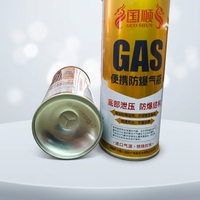 Bouteille de gaz butane BVR antidéflagrante 220g 227g 250g avec soupape de sécurité inférieure en fer blanc, cylindre de gaz portable pour la cuisson en extérieur