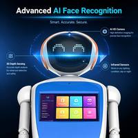Nuevo Robot de Servicio Bancario con IA, Moonlight Blue, Navegación SLAM, ABS+PC de Alta Resistencia, Motores Dobles de 80 kg, 48V, Banca Inteligente