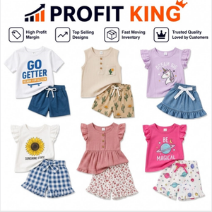 Conjuntos Casuales de Verano para Niños y Niñas, Ropa Infantil Transpirable de Manga Corta, Entrega de Estilos Variados Aleatorios - Product Image 1