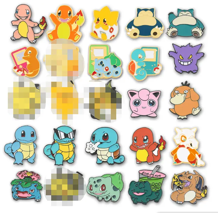 Anime cartoon poke Squirtle badge métal alliage colth décoration pokemoned pins pour la décoration de sac