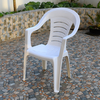 Fauteuil d'extérieur empilable moderne blanc en plastique écologique pour la vente en gros – Idéal pour patio, jardin, parc et villa