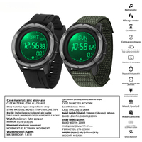 Explosive ALPS Digitaluhr 50M Wasserdicht 43g Ultraleicht Kompass Schrittzähler Sportmuster Outdoor Herren Runduhr