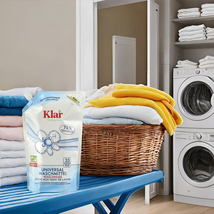 Detergente Líquido Universal Vegano Ecológico Sensible KLAR RTS 1, 1.5L Ecopack Sin Fragancia, 33 Lavados, Hipoalergénico para Bebés - Product Image 3