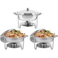 Offre Spéciale chauffe-plats rond en acier inoxydable de 7 litres pour restaurants hôtels cuisinière électrique buffet hôtel utilisation capacité de 5L