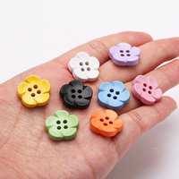 Kancing Baju Bulat Berkualitas Tinggi Ramah Lingkungan untuk Kerajinan, Kancing Resin Plastik Motif Bunga untuk Anak-anak, Promo Hot Sale