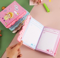 Doğrudan fabrika özel sevimli karikatür şifre kitap kilitli günlük öğrenci yaratıcı kırtasiye