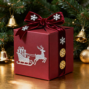 Factory Direct Supply Recycelbare starre Geschenk boxen Magnet verschluss griff Anpassbares Logo/Grafikdesign Heiligabend - Product Image 3