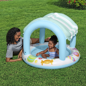 Bestway 52638 <span class=keywords><strong>Mini</strong></span> portátil PVC inflable Kiddie <span class=keywords><strong>piscina</strong></span> con protección UV dosel bebé <span class=keywords><strong>piscina</strong></span> características de seguridad para niños - Product Image 4