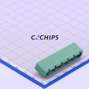DB2ERC-7.62-6P-GN Plug-in Terminal Block Bent Lead Through Hole,P=7.62mm Board-to-Board / Socket - Closed 1x6P 7.62mm Green - Product Image 1