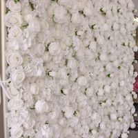 3D Rose Fleur Panneau Mural Décoration de Mariage 8X8 Floral Mur Toile de Fond Fleur Vase Toile de Fond Enrouler Blanc Soie Roses Fleur Mur
