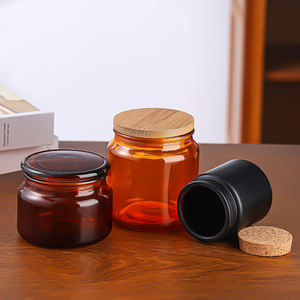 Frascos <span class=keywords><strong>de</strong></span> Vidrio Ámbar <span class=keywords><strong>de</strong></span> 8oz con Logotipo Personalizado para Hacer Velas, Portavelas y Faroles Vacíos con Acabado Brillante para Decoración del Hogar - Product Image 2