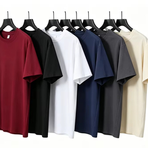Hot selling 200g 100% cotton regular shoulder <b>no</b> pattern T-shirt men's round neck custom <b>logo</b> casual wholesale T-shirt - Product Image 1